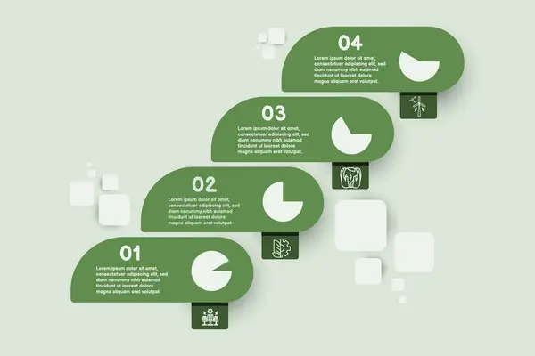 Infographic renewable energy template for energy consumption sustainable information presentation. Vector suare and geometric elements. green modern workflow diagrams. Report plan 5 topics