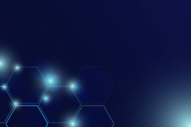 Mavi altıgen arka plan. Soyut arkaplan. Spor ve moda duvar kağıdı konsepti. Teknolojik geometrik şekiller. Vektör illüstrasyonu.