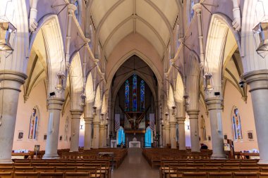 Brisbane City 'deki St. Stephen Katedrali' nin içi. Queensalnd, Avustralya.