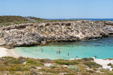 Rottnest Adası, Batı Avustralya 'daki Küçük Somon Koyu.