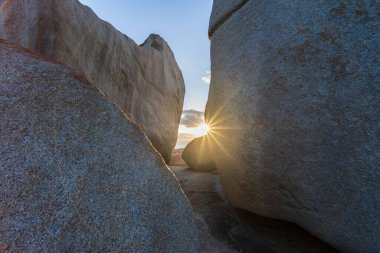 Flinders Chase Ulusal Parkı 'ndaki Kayalıklar. Kanguru Adası, Güney Avustralya.