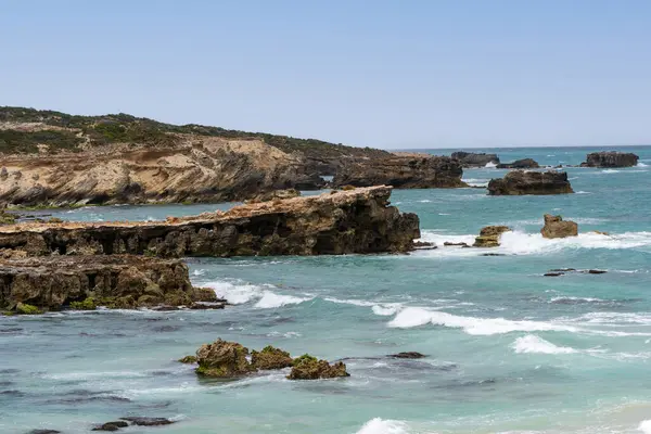 stock image The rugged seascape along Cape Buffon Walking Trail, Southend, South Australia.