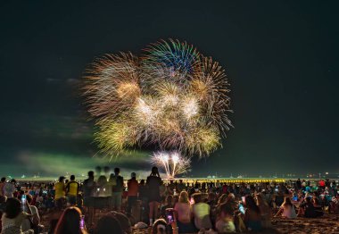 2024 Territory Day fireworks at Mindil Beach, Darwin. Northern Territory, Australia. clipart