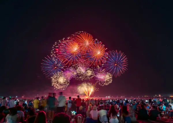 stock image 2024 Territory Day fireworks at Mindil Beach, Darwin. Northern Territory, Australia.