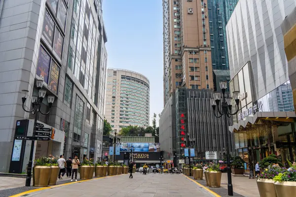 stock image Chongqing, China - 08 May 2024: the bustling Jiefangbei Central Business District.