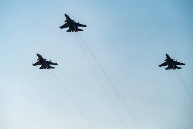 Fighter jet flyover during the Pitch Black Exercise 2024 at Mindil Beach in Darwin. clipart