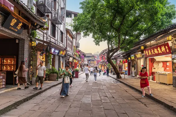 stock image Chonqing, China - 7 May 2024: Ciqikou Ancient Town, a famous tourist attraction in Chonqing.