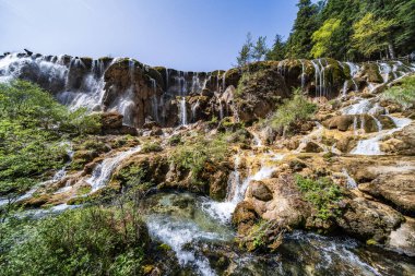 Pearl Shoal Waterfall in Jiuzhai Valley National Park, China. clipart