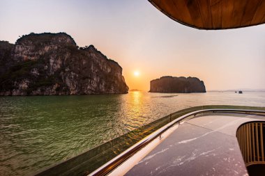 Luxury cruise in Ha Long Bay, Quang Ninh, Vietnam. clipart