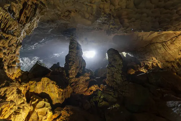 stock image Surprise Grotto aka Hang Sung Sot in Ha Long Bay.