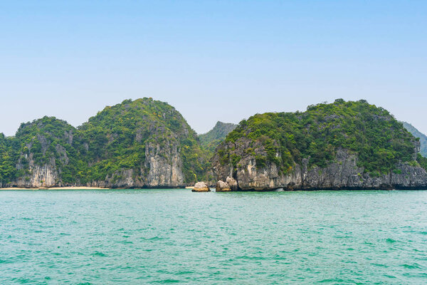 Scenic cruise in Lan Ha Bay, Cat Ba, Vietnam