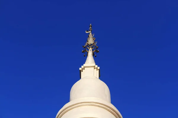 Heritage White Pagoda Located Forest Mountain Blue Sky Northern Thailand — Stock Photo, Image