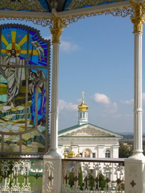 Kutsal yatakhane Pochaev Lavra. Ukrayna. 2 Eylül 2006. Hıristiyan Ortodoks mimari kompleksi ve manastırı.
