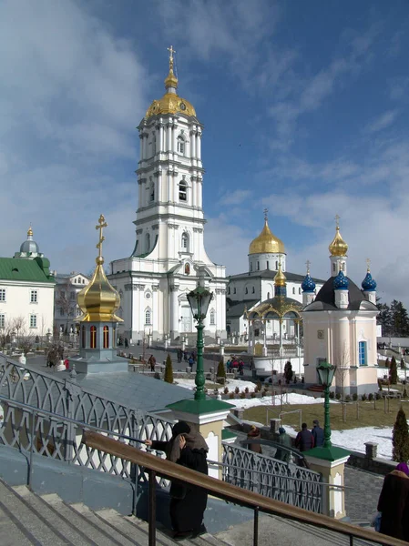 Pochaev Lavra Ucrânia Março 2005 Cristão Ortodoxo Complexo Arquitetônico Mosteiro — Fotografia de Stock
