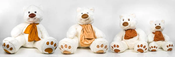 Кілька Яких Іграшок Полярних Ведмедів Білому Тлі — стокове фото