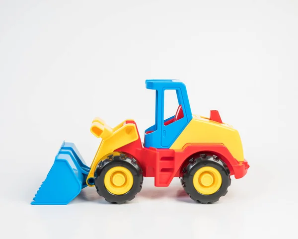 Plastikspielzeugmodelle Von Baufahrzeugen Planierraupe — Stockfoto