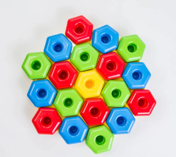 Multi Colorido Mosaico Plástico Infantil Para Desenvolvimento Criativo Crianças — Fotografia de Stock