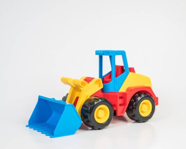 İnşaat araçlarının plastik oyuncak modelleri. Buldozer.