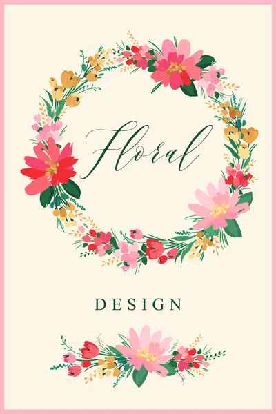 Vector Floral Design Template Card Poster Flyer Cover Home Decor — Archivo Imágenes Vectoriales