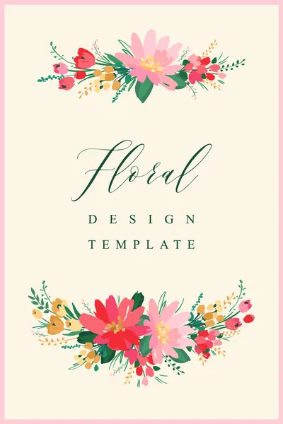 Vector Floral Design Template Card Poster Flyer Cover Home Decor — Stock Vector