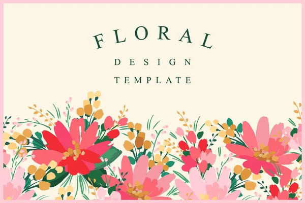 Διάνυσμα Floral Πρότυπο Για Κάρτα Αφίσα Φυλλάδιο Εξώφυλλο Διακόσμηση Σπιτιού — Διανυσματικό Αρχείο