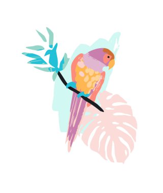 Abstract tropical illustration. Isolated design for tshirt, posters, covers, cards, interior decor and other users.