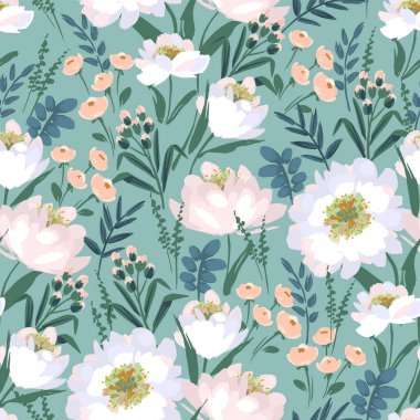 Çiçeksiz desen. Kağıt, kapak, kumaş, iç dekorasyon ve diğer kullanım için vektör tasarımı