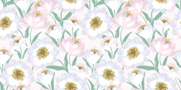 Floral Seamless Pattern Vector Design Paper Cover Fabric Interior Decor — Stock Vector