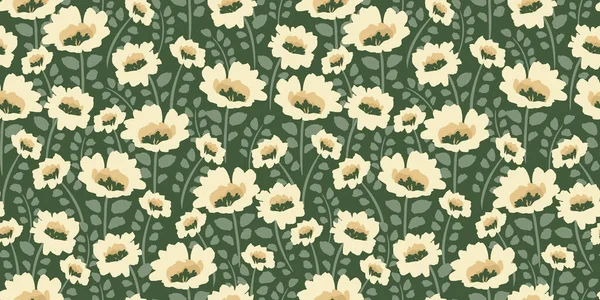 花のシームレスなパターン カバー ファブリック インテリア装飾やその他の使用のためのベクトルデザイン — ストックベクタ