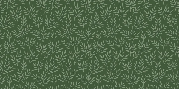 植物的无缝图案与草和叶子 室内装饰及其他用途的矢量设计 — 图库矢量图片