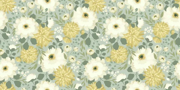 Patrón Sin Costura Floral Diseño Vectorial Para Papel Cubierta Tela — Archivo Imágenes Vectoriales