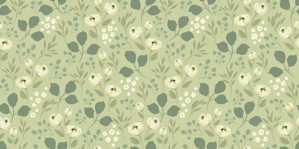 Florales Nahtloses Muster Vektor Design Für Papier Einband Stoff Inneneinrichtung — Stockvektor