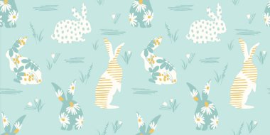 Mutlu Paskalyalar. Soyut tavşanlarla kusursuz bir şablon. Tasarım ögesi.