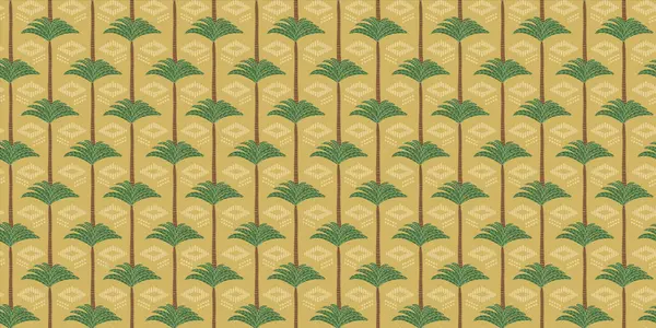 Etnische Tropische Naadloze Patroon Met Palmen Modern Abstract Ontwerp Voor Stockillustratie