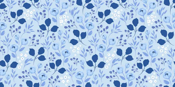 Modrý Květinový Vzor Vektorový Design Pro Papír Obal Tkaniny Interiérové Vektorová Grafika