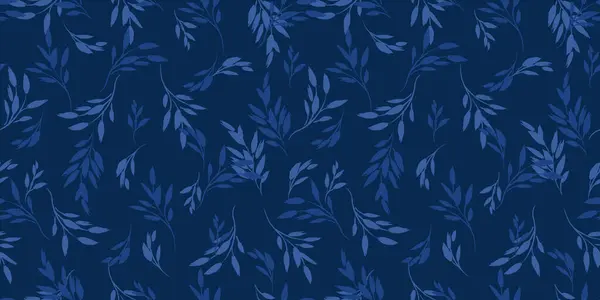 Blå Blommigt Sömlöst Mönster Vektordesign För Papper Omslag Tyg Inredning Royaltyfria Stockvektorer