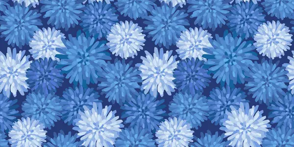 Blauw Bloemen Naadloos Patroon Vectorontwerp Voor Papier Omslag Stof Interieur Rechtenvrije Stockillustraties