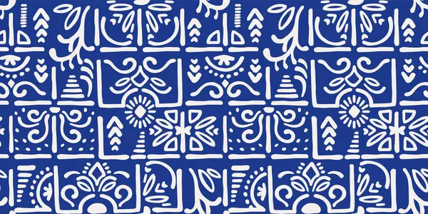 Patrones Sin Costura Color Azul Étnico Con Elementos Azulejo Diseño Vectores De Stock Sin Royalties Gratis