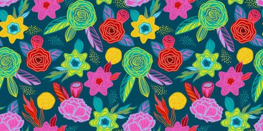 Abstract floral seamless pattern. Modern abstract design for paper, cover, fabric, pacing and other uses clipart