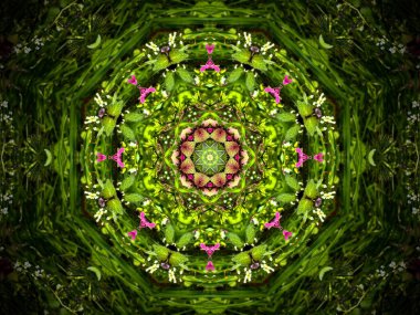 Geometrik şekillere dayanan ilginç fikirleri ifade eden dekoratif bir arkaplan oluşturmak için mandala tasarımı