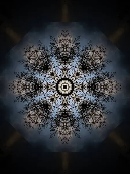 Geometrik şekillere dayanan ilginç fikirleri ifade eden dekoratif bir arkaplan oluşturmak için mandala tasarımı