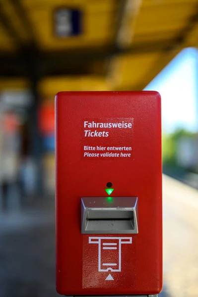 Machine Voor Het Valideren Van Deutsche Bahn Tickets — Stockfoto
