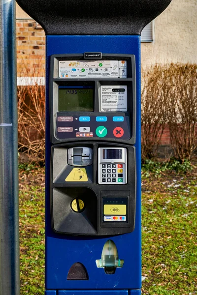 Берлін Німеччина Лютого 2023 Автомат Паркування Щоб Заплатити Тимчасове Паркування — стокове фото