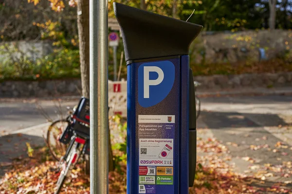 Berlin Germany October 2022 Parking Ticket Machine Pay Temporary Parking — Stock Photo, Image