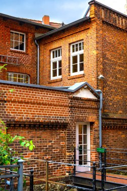 View of the facade of a historic building in Salzwedel, Germany.