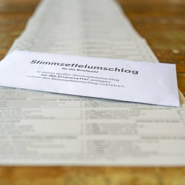 Envelope with documents for postal voting for  elections in Germany. clipart