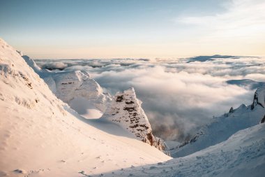 Ciucas mountains in winter, Romanian Carpathians.