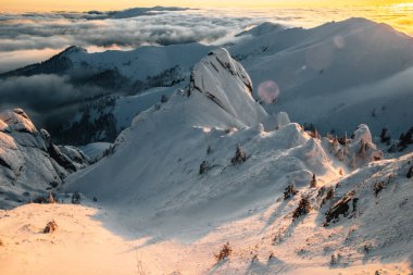 Ciucas mountains in winter, Romanian Carpathians.