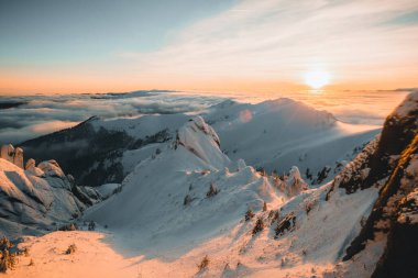 Ciucas mountains in winter, Romanian Carpathians.