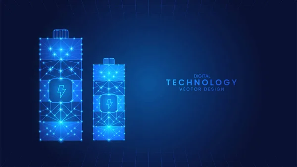 Baterai Teknologi Bertenaga Tinggi Baterai Mobil Listrik Dan Perangkat Seluler - Stok Vektor